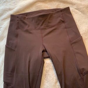 Maroon lululemon leggings with pockets